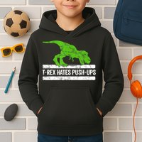 TRex Hates PushUps Dinosaur Funny Gym Push Ups Kids Hoodie
