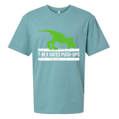 TRex Hates PushUps Dinosaur Funny Gym Push Ups Sueded Cloud Jersey T-Shirt