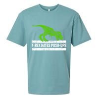 TRex Hates PushUps Dinosaur Funny Gym Push Ups Sueded Cloud Jersey T-Shirt
