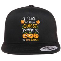 Teacher Halloween Prek Teacher Kindergarten Cutest Pumpkins Flat Bill Trucker Hat