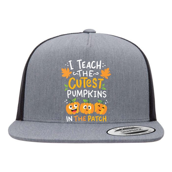 Teacher Halloween Prek Teacher Kindergarten Cutest Pumpkins Flat Bill Trucker Hat