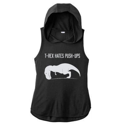 TREX HATES PUSHUPS Ladies PosiCharge Tri-Blend Wicking Draft Hoodie Tank