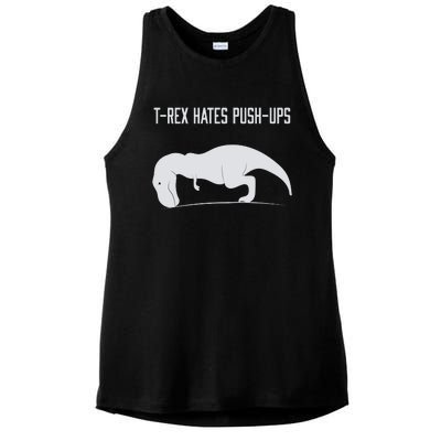 TREX HATES PUSHUPS Ladies PosiCharge Tri-Blend Wicking Tank