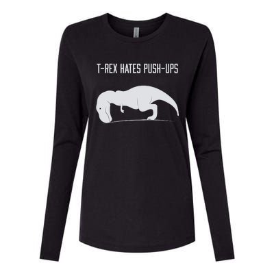 TREX HATES PUSHUPS Womens Cotton Relaxed Long Sleeve T-Shirt