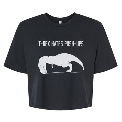 TREX HATES PUSHUPS Bella+Canvas Jersey Crop Tee