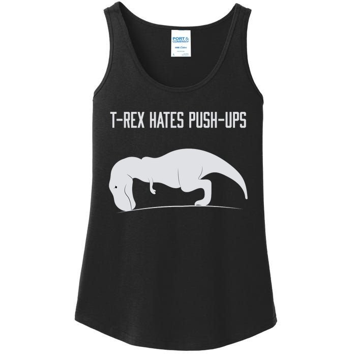 TREX HATES PUSHUPS Ladies Essential Tank