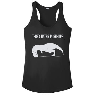 TREX HATES PUSHUPS Ladies PosiCharge Competitor Racerback Tank