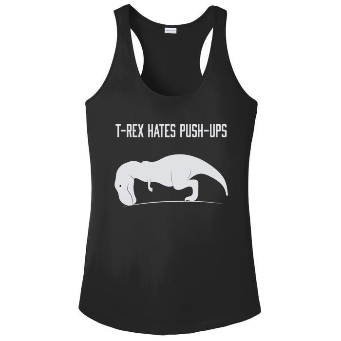 TREX HATES PUSHUPS Ladies PosiCharge Competitor Racerback Tank