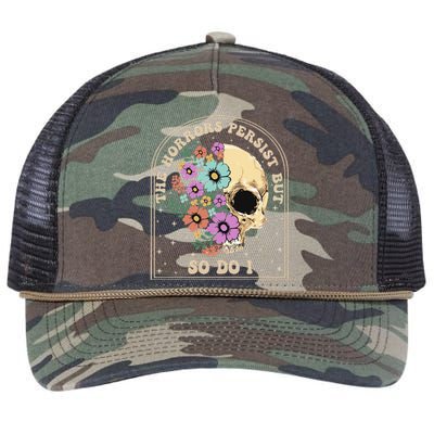 The Horrors Persist But So Do I Retro Rope Trucker Hat Cap