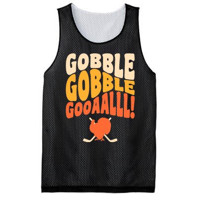 Thanksgiving Hockey Player Ice Hockey Gobble Goal Mesh Reversible Basketball Jersey Tank