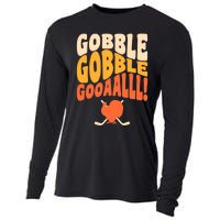 Thanksgiving Hockey Player Ice Hockey Gobble Goal Cooling Performance Long Sleeve Crew