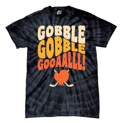 Thanksgiving Hockey Player Ice Hockey Gobble Goal Tie-Dye T-Shirt