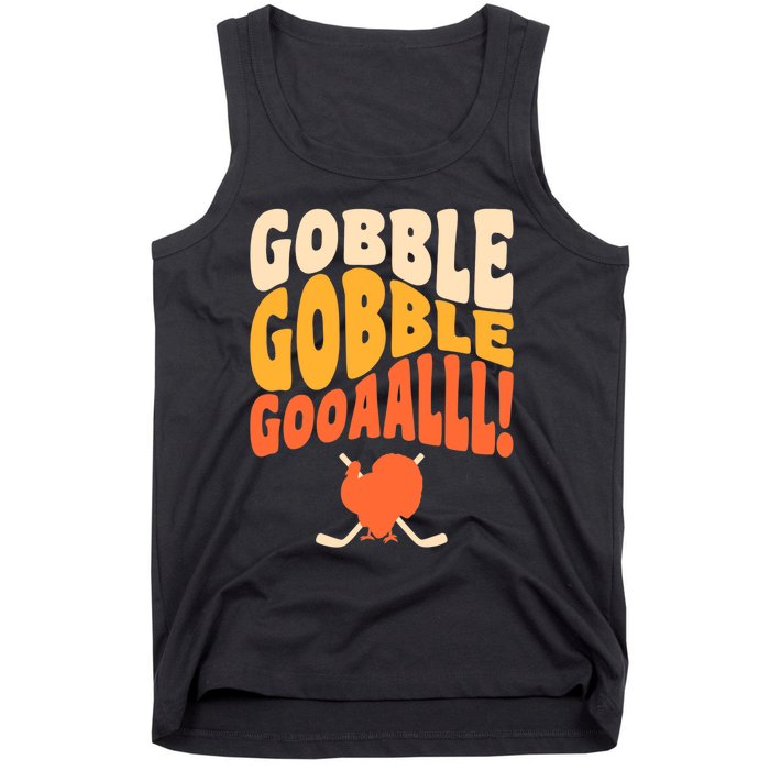 Thanksgiving Hockey Player Ice Hockey Gobble Goal Tank Top