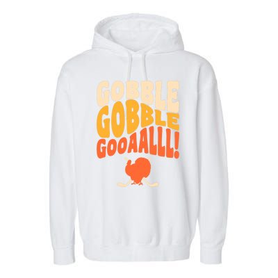 Thanksgiving Hockey Player Ice Hockey Gobble Goal Garment-Dyed Fleece Hoodie