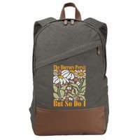 The Horrors Persist But So Do I Humor Flower Funny Cotton Canvas Backpack