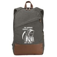 The Horrors Persist But So Do I Funny Cotton Canvas Backpack