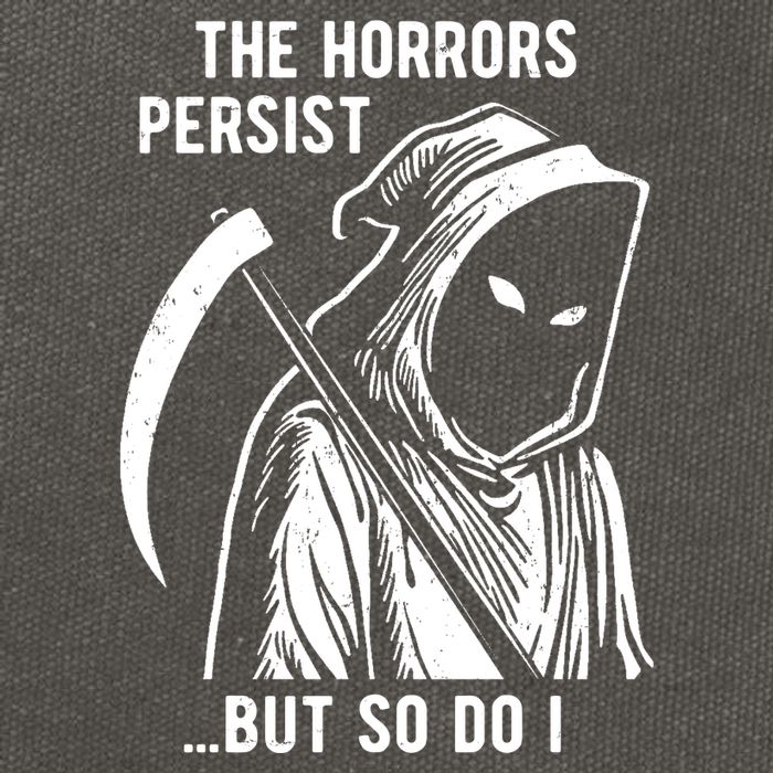 The Horrors Persist But So Do I Funny Cotton Canvas Backpack