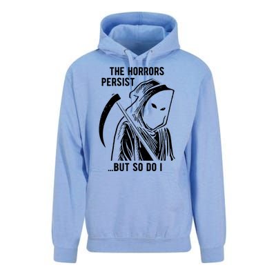 The Horrors Persist But So Do I Funny Unisex Surf Hoodie