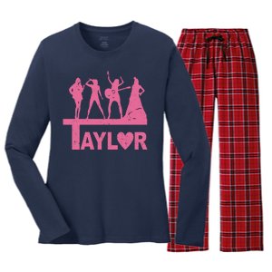 Taylor Heart Performance Lover Women's Long Sleeve Flannel Pajama Set 