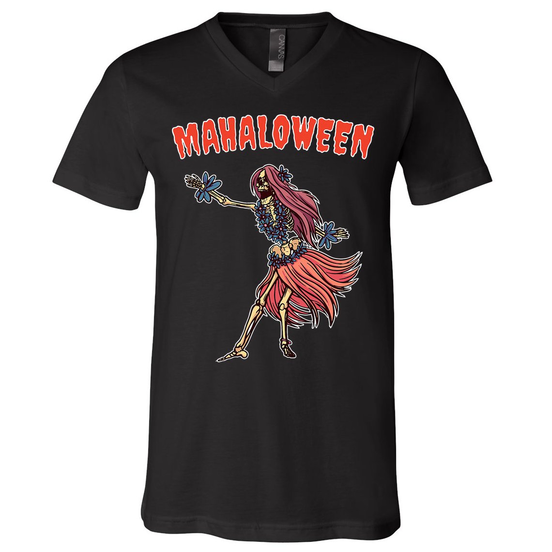 Tropical Halloween Party Mahaloween Hula V-Neck T-Shirt