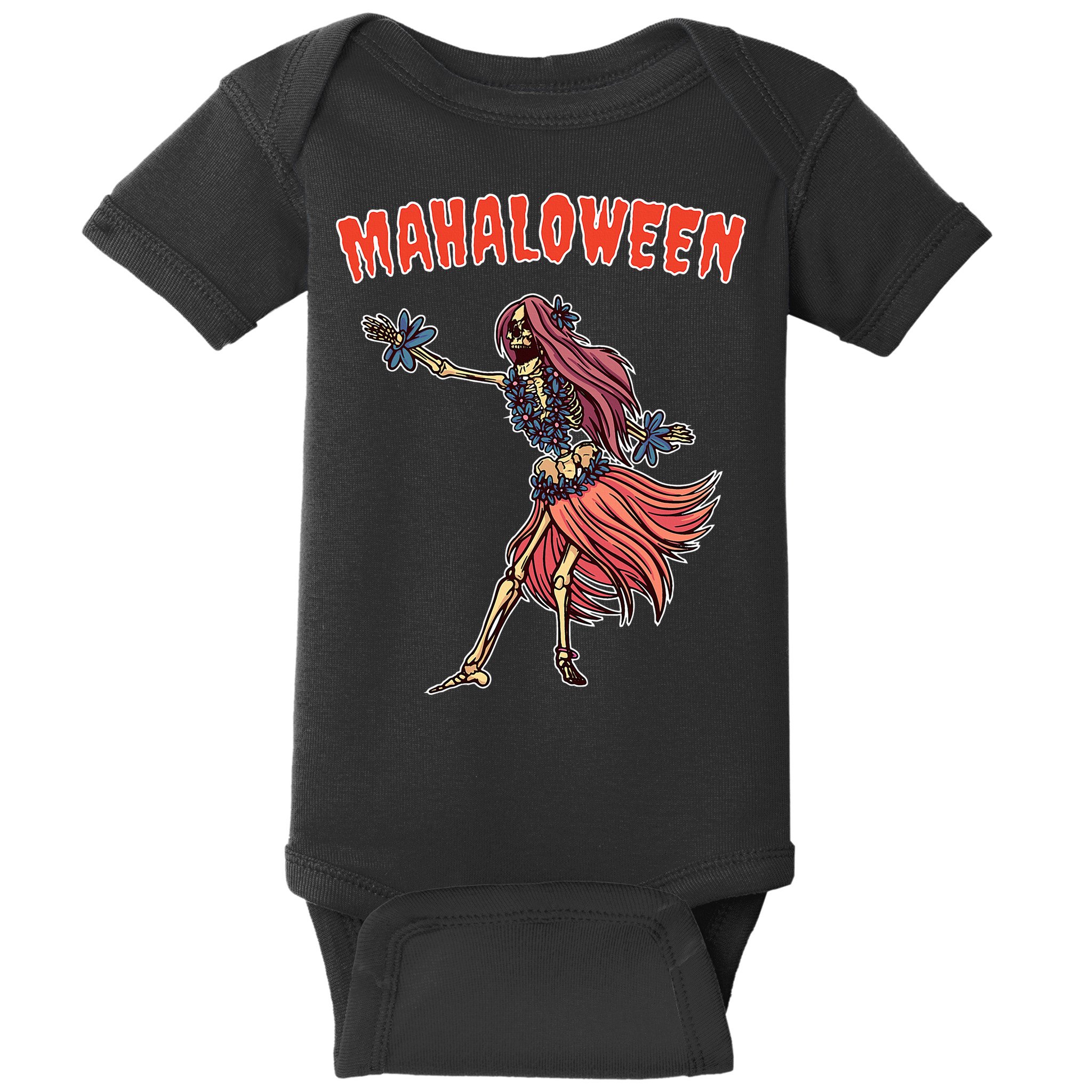 Tropical Halloween Party Mahaloween Hula Baby Bodysuit