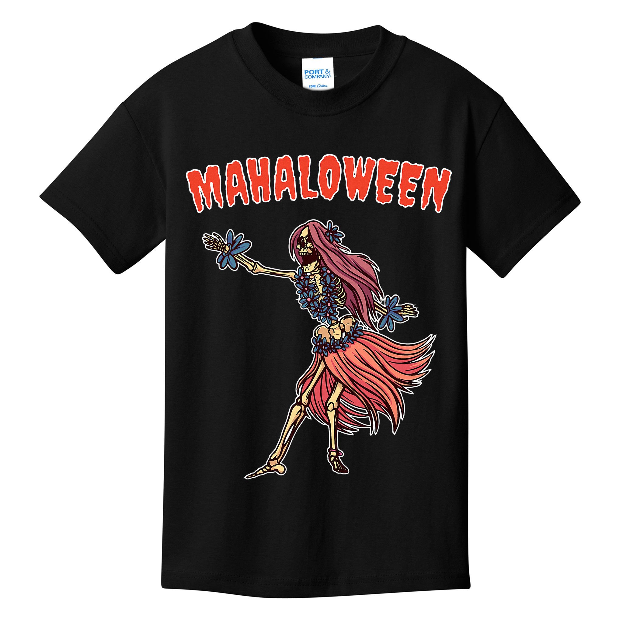 Tropical Halloween Party Mahaloween Hula Kids T-Shirt