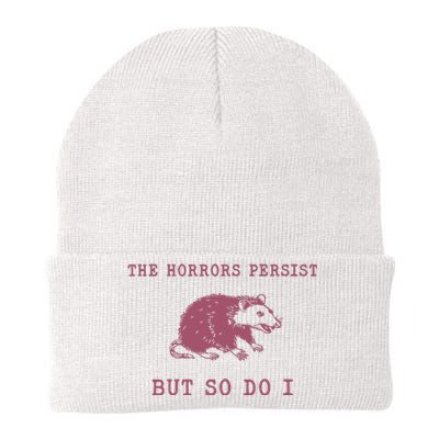 The Horrors Persist But So Do I Sarcastic Knit Cap Winter Beanie