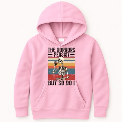 The Horrors Persist But So Do I Strength Resilience Kids Hoodie