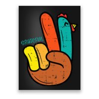 Thanksgiving Hippi Peace Hand Turkey Festive Poster