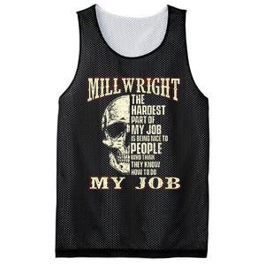 The Hardest Part Of My Job Is Being Nice Millwright Worker Mesh Reversible Basketball Jersey Tank