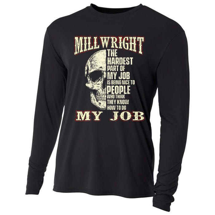 The Hardest Part Of My Job Is Being Nice Millwright Worker Cooling Performance Long Sleeve Crew