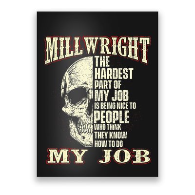 The Hardest Part Of My Job Is Being Nice Millwright Worker Poster