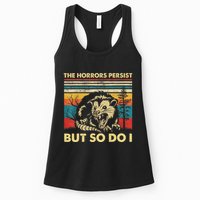 The Horrors Persist But So Do I Angry Opossum Possum Womens Tank Top