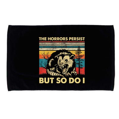 The Horrors Persist But So Do I Angry Opossum Possum Microfiber Hand Towel