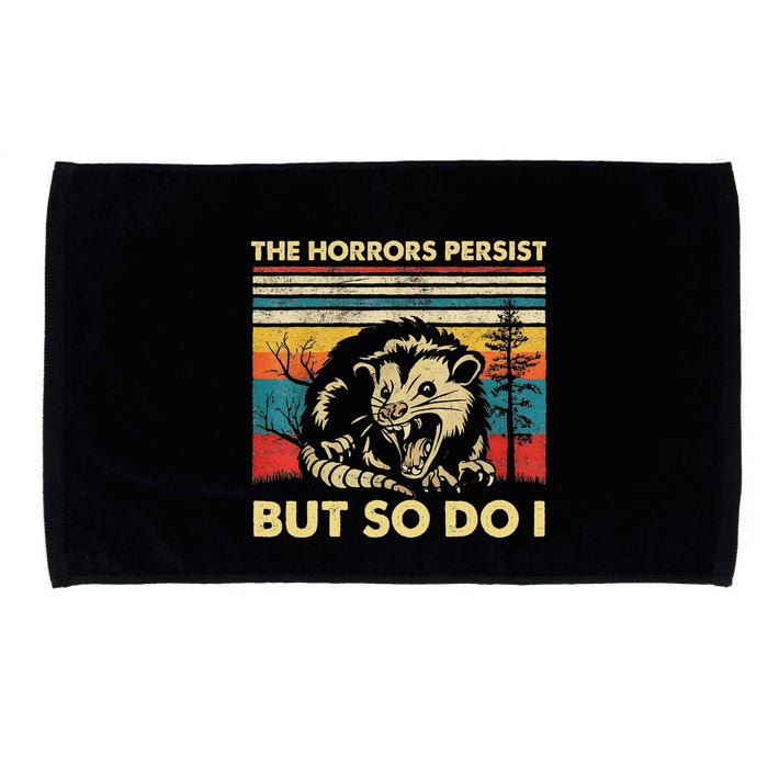 The Horrors Persist But So Do I Angry Opossum Possum Microfiber Hand Towel