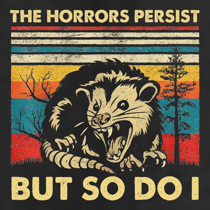 The Horrors Persist But So Do I Angry Opossum Possum Microfiber Hand Towel