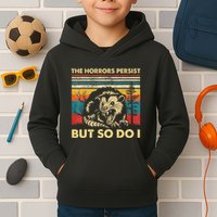 The Horrors Persist But So Do I Angry Opossum Possum Kids Hoodie