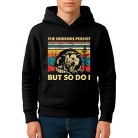 The Horrors Persist But So Do I Angry Opossum Possum Kids Hoodie