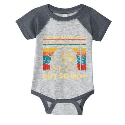 The Horrors Persist But So Do I Angry Opossum Possum Infant Baby Jersey Bodysuit