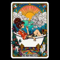 The High Priest.Ess Retro Cannabis Stoner Weed Tarot Card Drawstring Bag