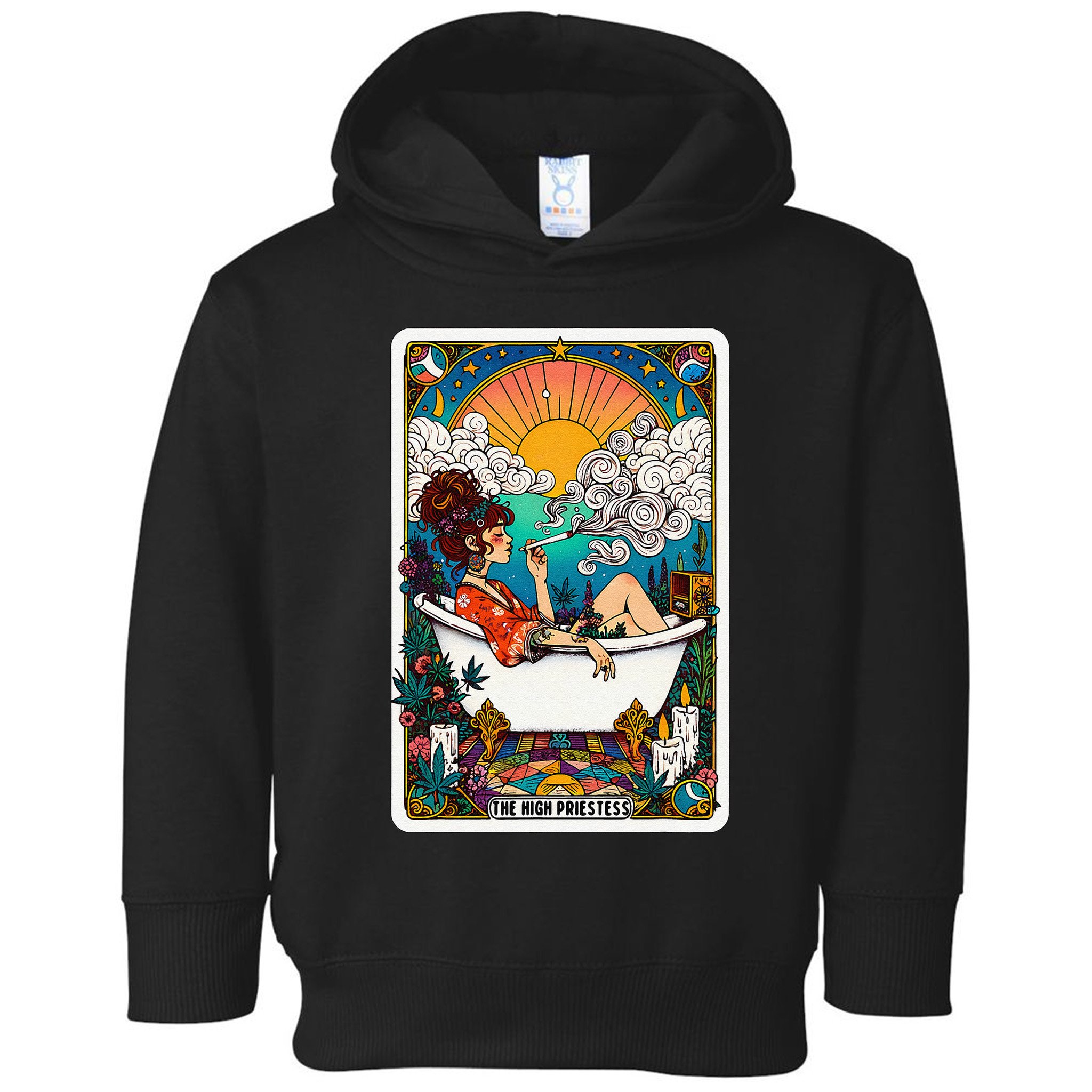 The High Priest.Ess Retro Cannabis Stoner Weed Tarot Card Toddler Hoodie
