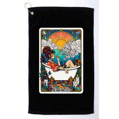 The High Priest.Ess Retro Cannabis Stoner Weed Tarot Card Golf Towel