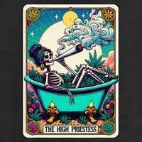 The High Priest.Ess Retro Skeleton Marijuana Weed Tarot Card Adult Drive Performance Visor