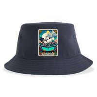 The High Priest.Ess Retro Skeleton Marijuana Weed Tarot Card Sustainable Bucket Hat