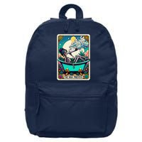 The High Priest.Ess Retro Skeleton Marijuana Weed Tarot Card 16 in Basic Backpack