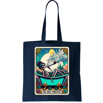 The High Priest.Ess Retro Skeleton Marijuana Weed Tarot Card Tote Bag