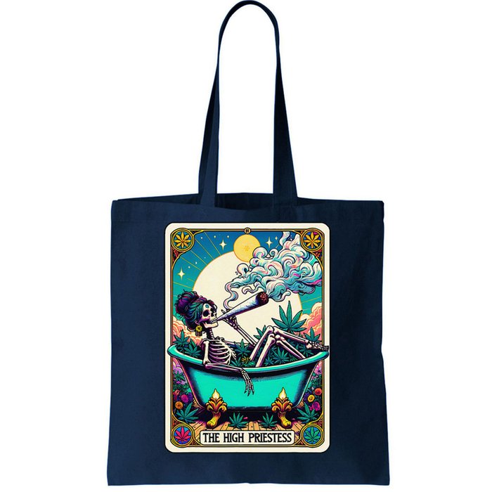 The High Priest.Ess Retro Skeleton Marijuana Weed Tarot Card Tote Bag