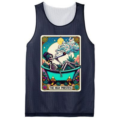 The High Priest.Ess Retro Skeleton Marijuana Weed Tarot Card Mesh Reversible Basketball Jersey Tank