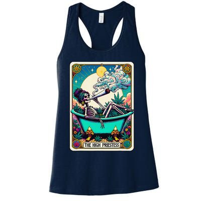The High Priest.Ess Retro Skeleton Marijuana Weed Tarot Card Womens Tank Top
