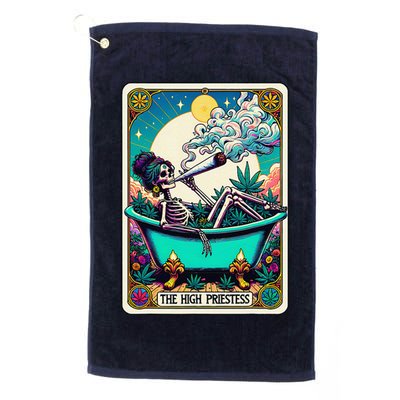The High Priest.Ess Retro Skeleton Marijuana Weed Tarot Card Golf Towel